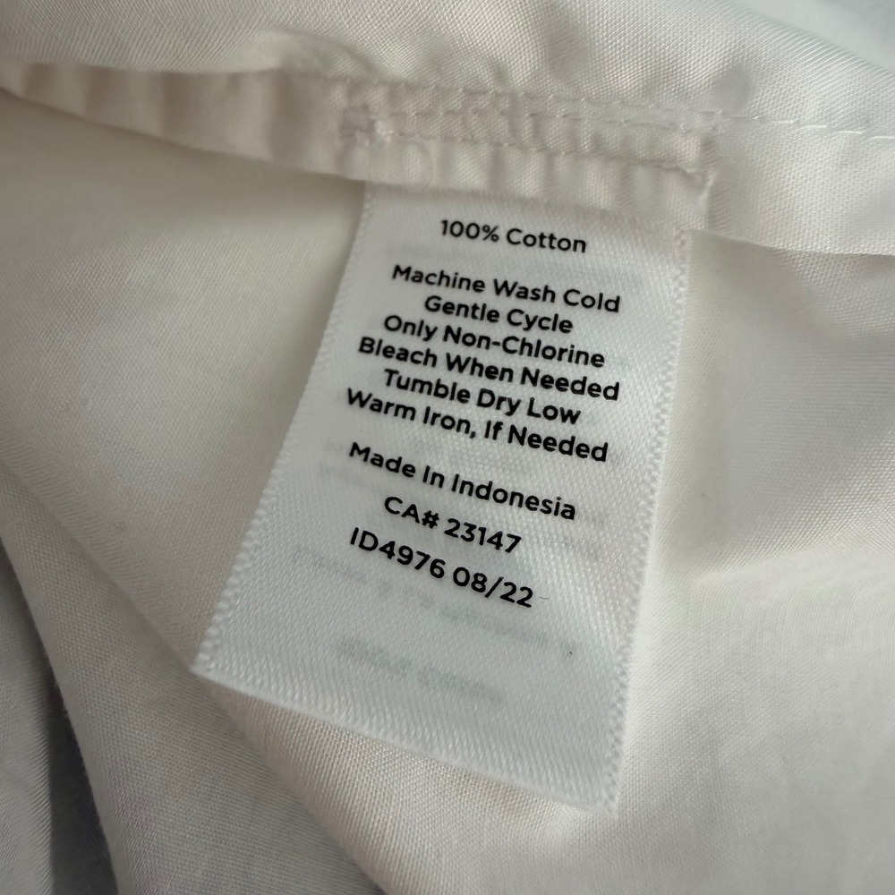 Talbots Plus 3X Boyfriend Shirt White Button Down Long Sleeve 100% Cotton NWOT - Picture 7 of 8